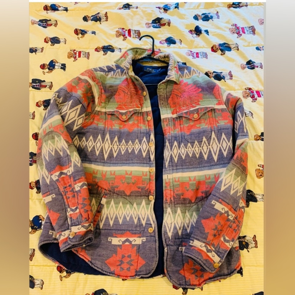 Polo Ralph Lauren Aztec Flannel Jacket US Size Large Mens